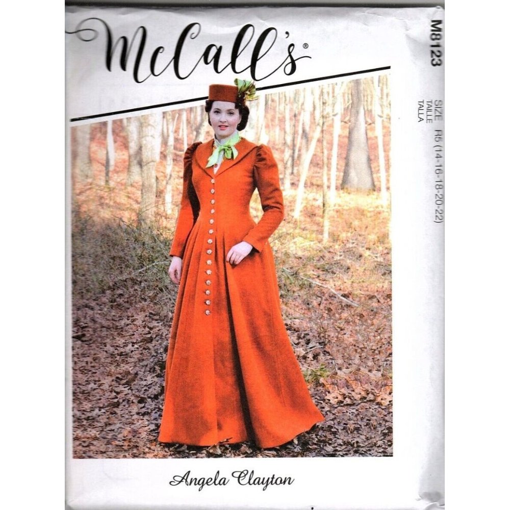 McCalls M8123 Misses 14 to 22 Full Length Victorian Style Coat Pattern New